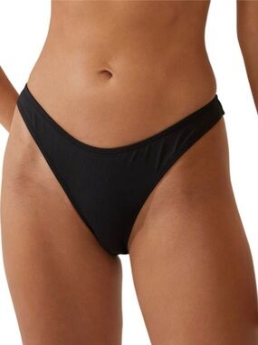 COTTON ON Women's Small Black Refined High-Side Brazilian Bikini Bottoms NWT